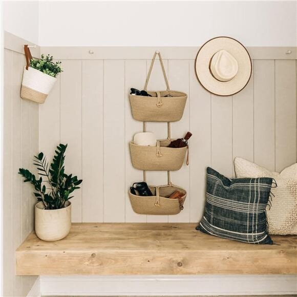 Over the Door HangingBasket for Organizing,3-Tier Hanging WallBasket for Storage - Picture 5 of 7